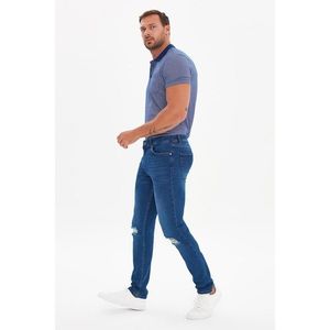 Trendyol Indigo Men's Destroyed Skinny Fit Jeans kép