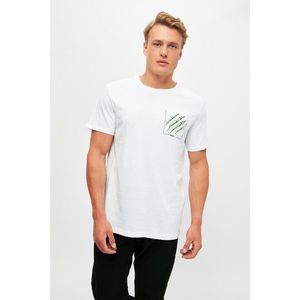 Trendyol White Men's Regular Fit Short Sleeve T-Shirt kép