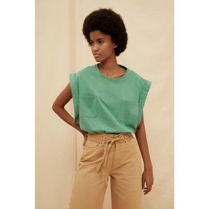 Trendyol Green 100% Organic Cotton Pocket Detailed Knitted T-Shirt kép