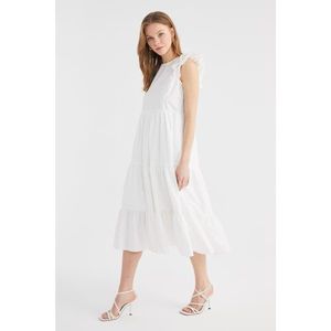Trendyol White Ruffle Dress kép