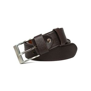 Men´s brown leather belt with decorative stitching kép