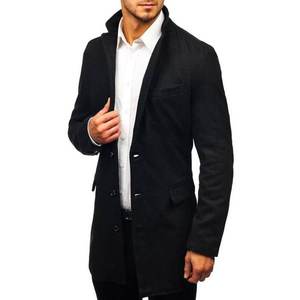 Stylový pánský kabát s límcem NZ01 - černá, kép