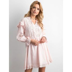 Pink women´s dress with frills kép