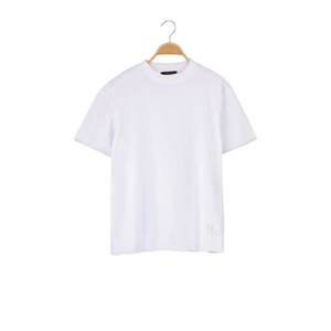 Trendyol White knitted Boyfriend T-shirt kép
