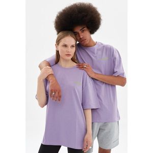 Trendyol Lila Unisex Oversize T-Shirt kép