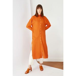 Trendyol Orange Shirt Collar Tunic Dress kép