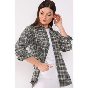 Z6664 DEWBERRY WOMEN'S SHIRT-ANTHRACİt kép