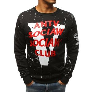 Black men's sweatshirt with print BX3614 kép