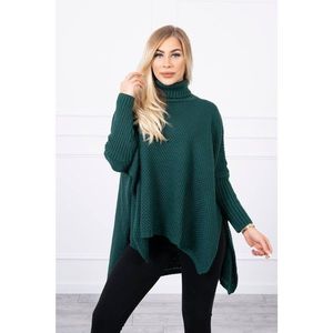 Turtleneck sweater and side slits green kép