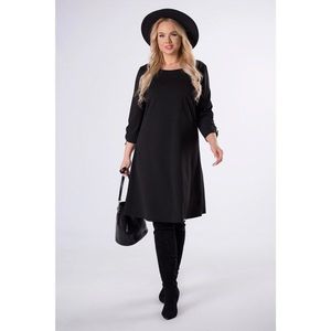 A-line dress with ruffles at the sleeves kép