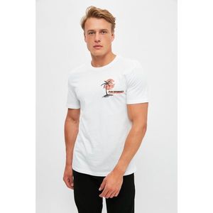 Trendyol White Men's Slim Fit T-Shirt kép