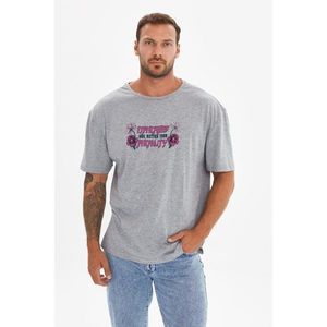 Trendyol Gray Men's T-Shirt kép