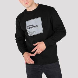 Férfi pulóver Alpha Industries Label Sweater Black Reflective kép