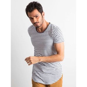Men´s striped shirt in white and navy blue kép