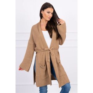 Sweater with a long slit on the sides camel kép