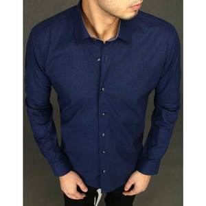 Blue men's shirt with patterns DX2033 kép