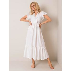 White cotton dress with a frill kép