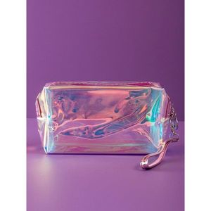 Pink transparent cosmetic bag kép