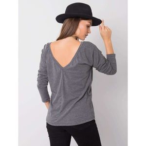 Dark gray melange blouse with a neckline on the back kép