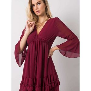 Burgundy dress with flounces kép