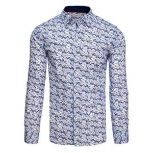 White men's shirt with patterns DX1872 kép