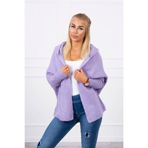 Hooded sweater with batwing sleeve purple kép