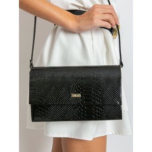 Black lacquered clutch bag with animal patterns kép
