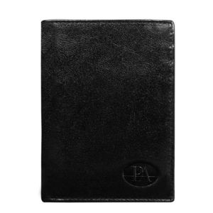 Men´s black open leather wallet kép