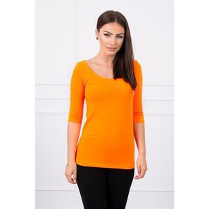 Round neckline blouse orange neon kép