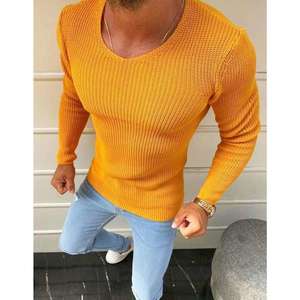 Yellow men's pullover sweater WX1590 kép