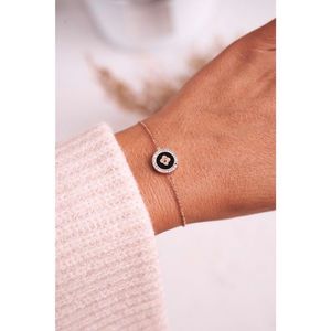 Bracelet With Clover and Cubic Zirconia Rose Gold Luck kép
