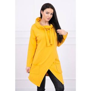 Tunic with envelope front Oversize mustard kép
