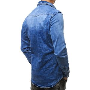 Men's denim shirt blue DX1789 kép