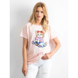 Loose light pink women´s t-shirt kép