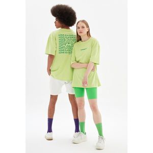 Trendyol Green Unisex Oversize T-Shirt kép
