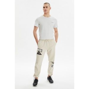Trendyol Beige Men's Regular Fit Printed Sweatpants kép