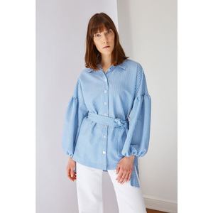 Trendyol Blue Shirt Collar Tunic kép