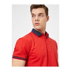 Koton Men's Red Polo Neck T-Shirt kép