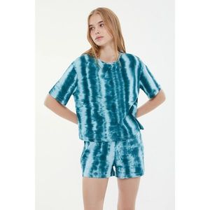 Trendyol Green Batik Patterned Knitted Pajamas Set kép