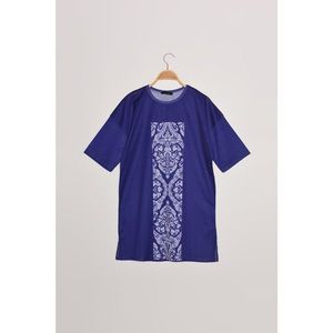 Trendyol Blue Crew Neck Printed Knitted Tunic kép