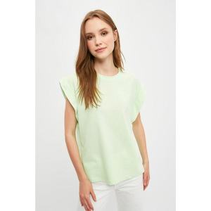 Trendyol Light Green Sleeveless Basic Knitted T-Shirt kép
