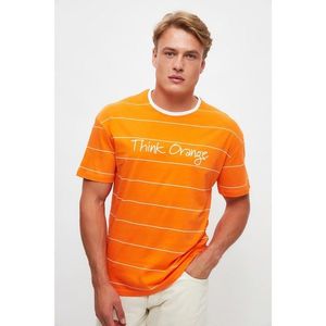 Trendyol Orange Men's Wide Cut Short Sleeve T-Shirt kép