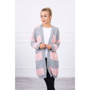 Two-color sweater powdered pink+gray kép