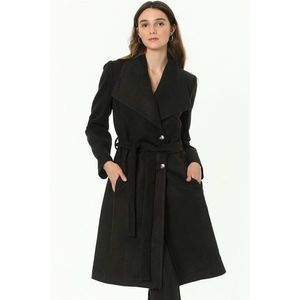 Z6639 DEWBERRY WOMEN's COAT-BLACK kép