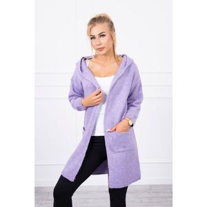 Plain sweater with a hood and pockets purple kép
