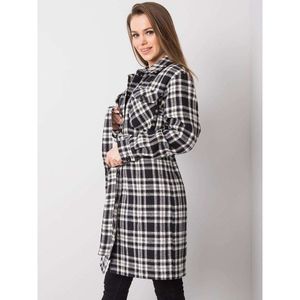 Checkered women´s black and white coat kép