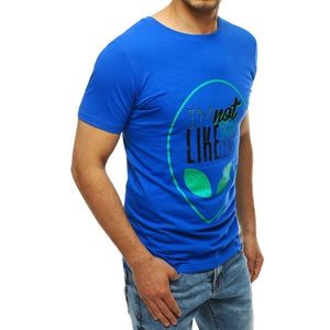Blue men's T-shirt with print RX4156 kép