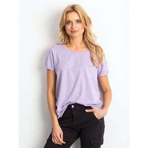 Basic light purple cotton t-shirt for women kép