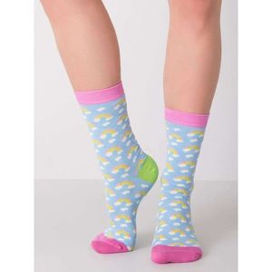 Blue women´s socks with patterns kép