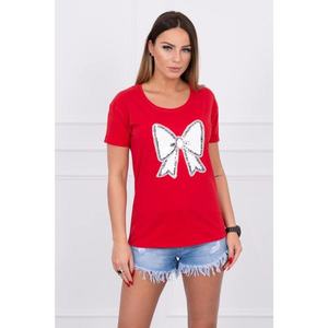 Blouse with sequin bow red kép